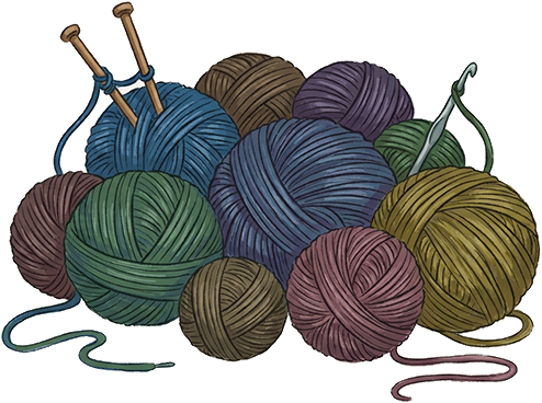 Yarn, Needles, Hooks, Patterns